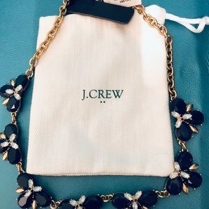 J. Crew Navy gemstone flower petal necklace